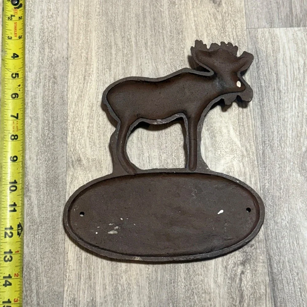 Cast Iron Moose Welcome Sign Rustic Outdoor‎ Wall Decor Heavy Duty